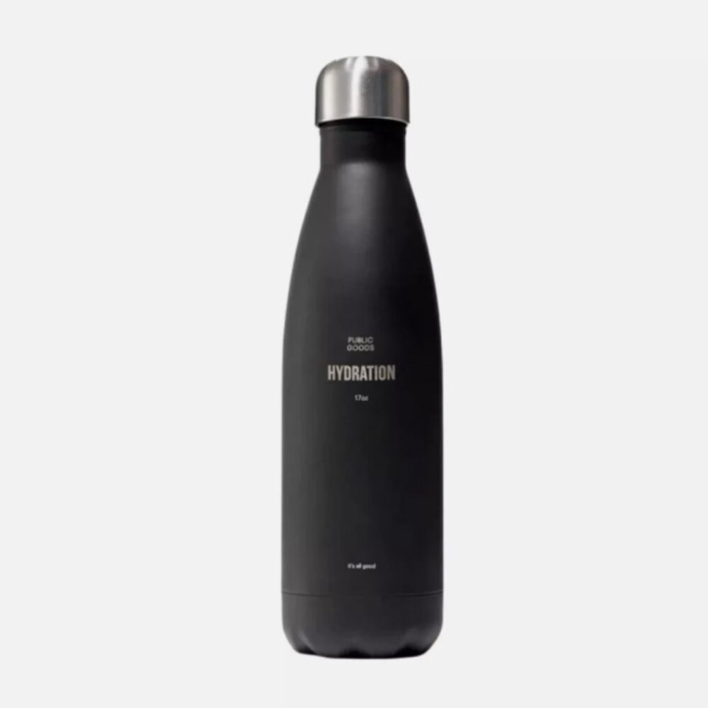 New Public Goods Vacuum Water Bottle - Black (17 oz)